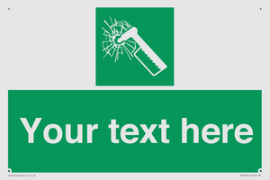 Custom sign safe condition emergency hammer